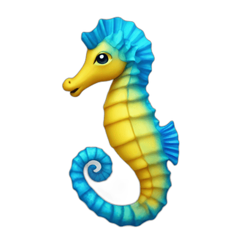 yellow blue seahorse